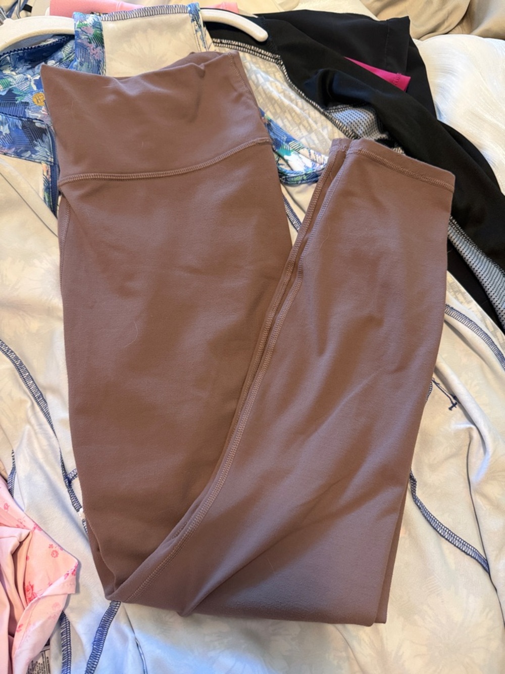 Fabletics High-Waist Leggings in Mauve Brown